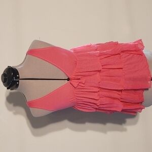 Victoria's Secret Hot Pink Babydoll Tiered Camisole Sz S